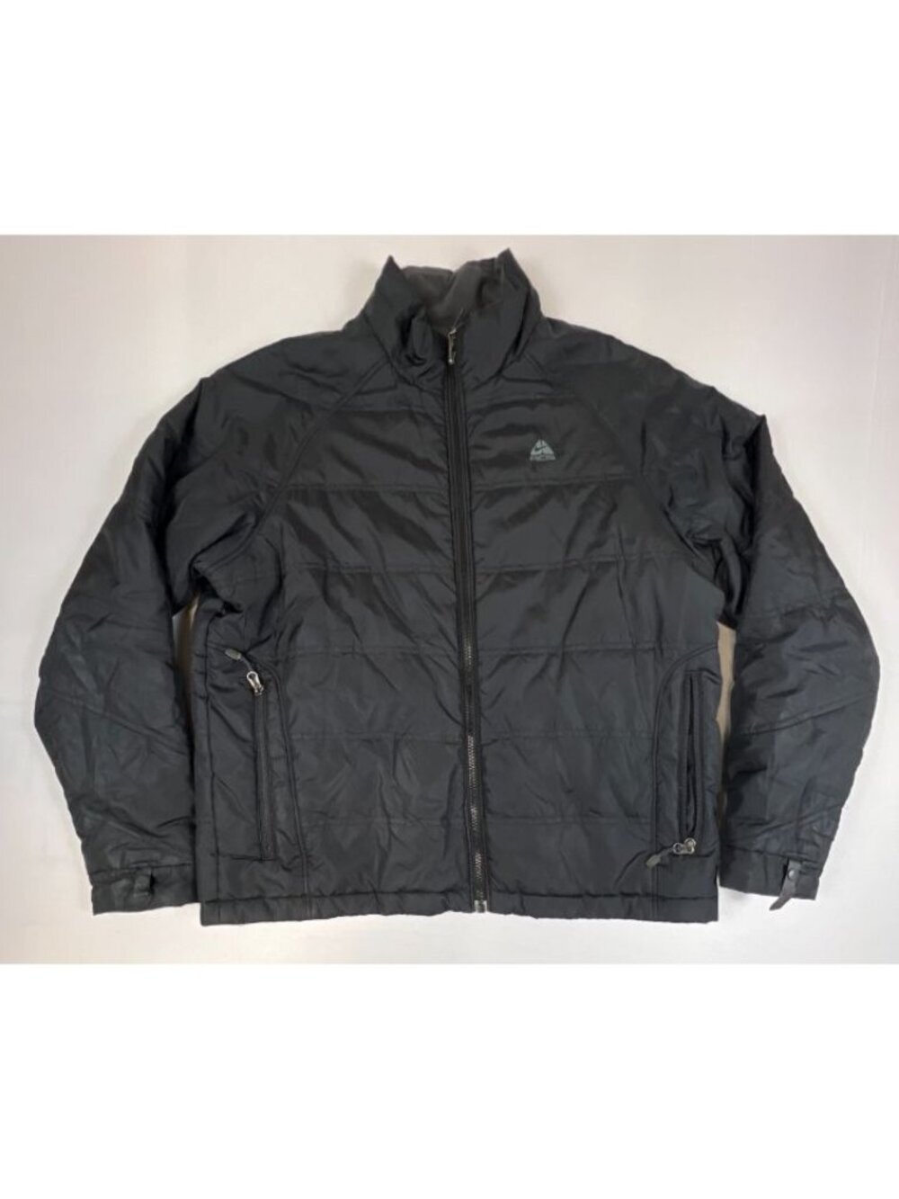 Nike ACG Men M Thermal Layer 2 Puffer Jacket Blk Full Zip Quilted Tech Insulated